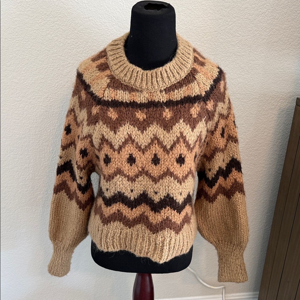Zara Brown and Tan Knit Sweater
